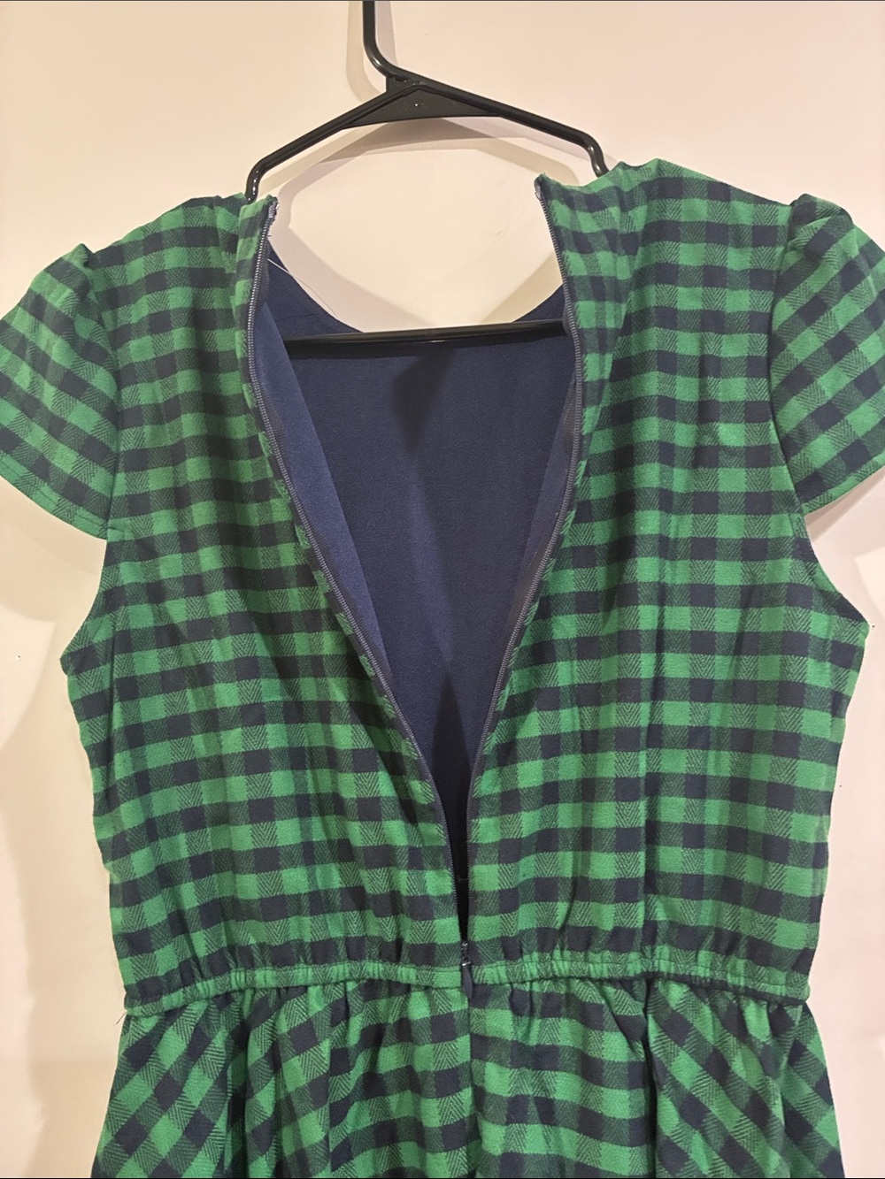 Tulip B NWT Green Gingham Short-Sleeve Fit & Flare Dress - Picture 7 of 11